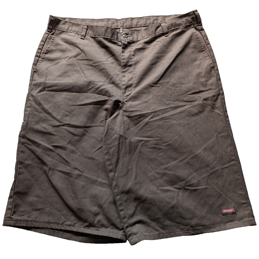 DICKIES MENS 42 WAIST LOOSE FIT SHORTS DK BROWN 13" INSEAM TWILL SKATE PUNK